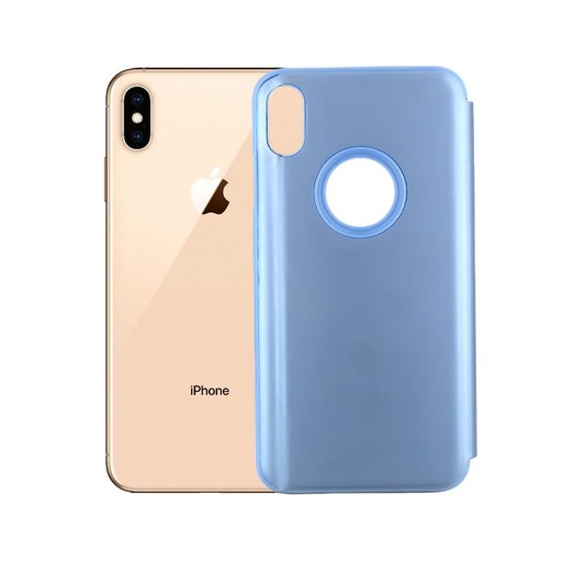 [PO27FBIPXSMAX-0-3] Iphone XS Max Flip Book Case Mobile Pouch (Blue)