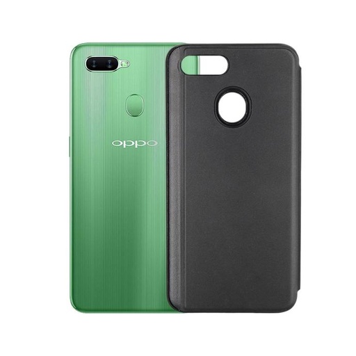 [PO27FBOA7S-0-2] Oppo A7S Flip Book Case Mobile Pouch (Black)