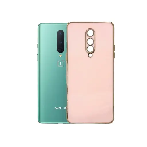 [PO29B1P8-5-15] OnePlus 8 Gold Chrome Case Mobile Pouch (T-Pink)