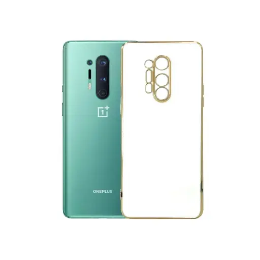 [PO29B1PL8PR-5-1] OnePlus 8 Pro Gold Chrome Case Mobile Pouch (White)