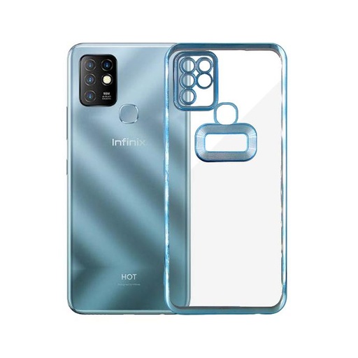 [PO29BIHOT10-5-16] Infinix Hot 10 Gold Chrome Case Mobile Pouch (Sky Blue)