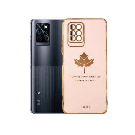[PO29BINOT10PR-5-22] Infinix Note 10 Pro Gold Chrome Case Mobile Pouch (Baby Pink)