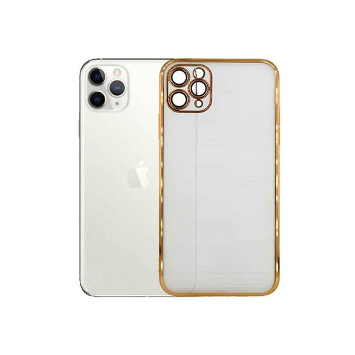[PO29BIP11PMAX-7-5] Iphone 11 Pro Max Chrome Matte Ring Case Mobile Pouch (Golden)