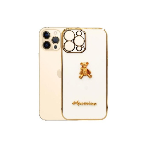 [PO29BIP11PMX-5-1] Iphone 11 Pro Max Bear Case Mobile Pouch (White)
