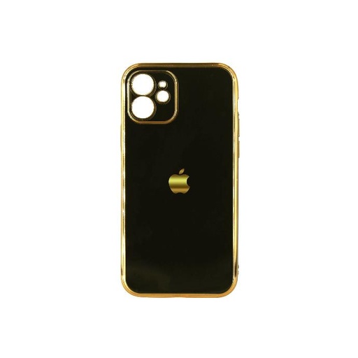 [PO29BIP12-6-2] Iphone 12 Gold Side With Logo Mobile Pouch (Black)