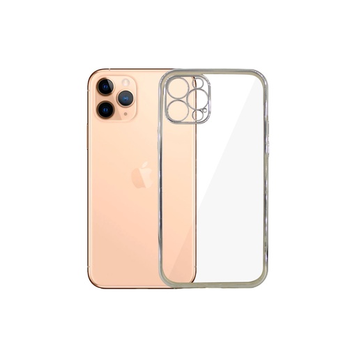 [PO29BIP12P-3-7] Iphone 12 Pro J-Case With Colour Border Mobile Pouch (Silver)
