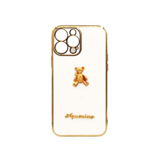 [PO29BIP12PMX-5-1] Iphone 12 Pro Max Bear Case Mobile Pouch (White)