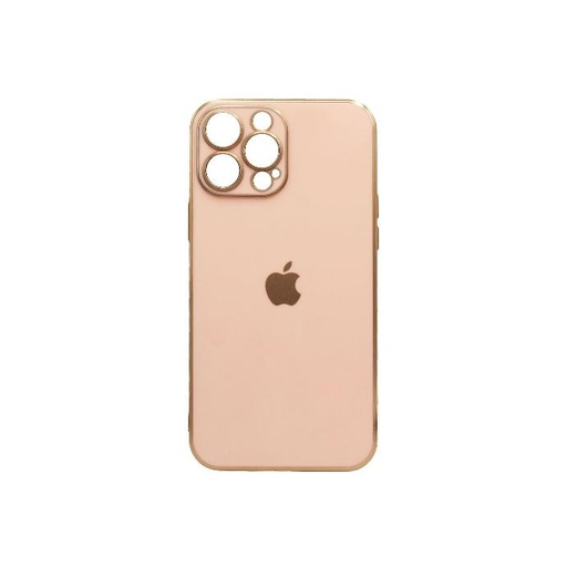 [PO29BIP12PR-1-15] Iphone 12 Pro Soft With Gold Apple Mobile Pouch (T-Pink)