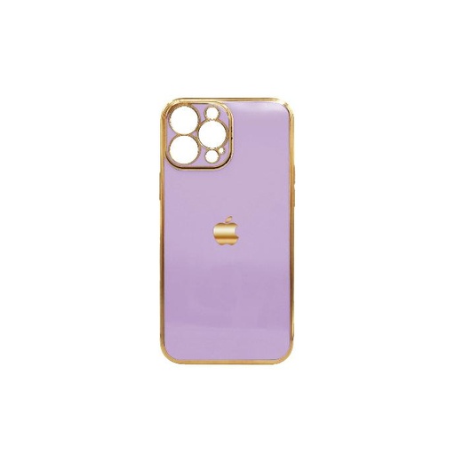 [PO29BIP12PR-1-29] Iphone 12 Pro Soft With Gold Apple Mobile Pouch (Light Purple)