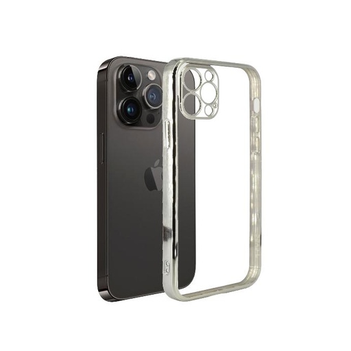 [PO29BIP12PR-1-7] Iphone 12 Pro Soft With Gold Apple Mobile Pouch (Silver)