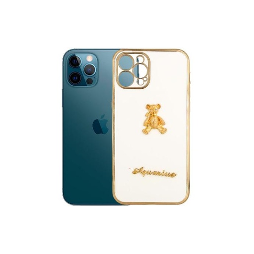 [PO29BIP12PR-5-1] Iphone 12 Pro Bear Case Mobile Pouch (White)