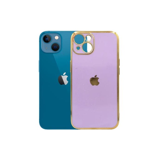 [PO29BIP13-1-12] Iphone 13 Gold Side With Logo Mobile Pouch (Purple)