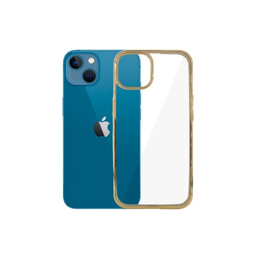 [PO29BIP13-3-5] Iphone 13 J-Case With Colour Border Mobile Pouch (Golden)