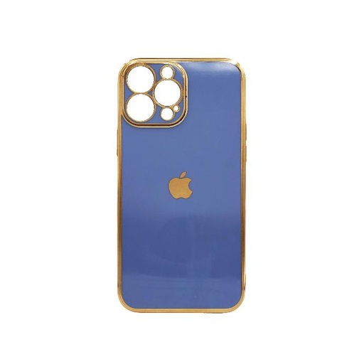 [PO29BIP13PMAX-1-16] Iphone 13 Pro Max Soft With Gold Apple Mobile Pouch (Sky Blue)