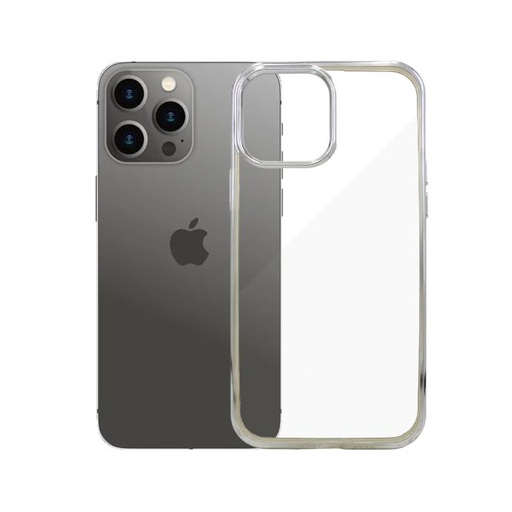 [PO29BIP13PMAX-3-7] Iphone 13 Pro Max J-Case With Colour Border Mobile Pouch (Silver)