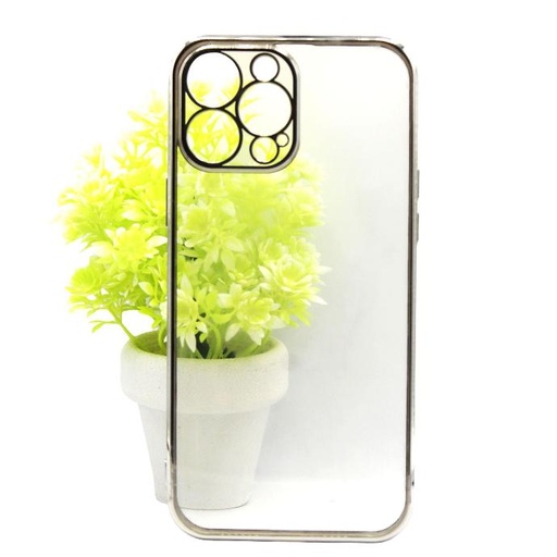 [PO29BIP13PMAX-4-7] Iphone 13 Pro Max Soft Silicone Mobile Pouch (Silver)