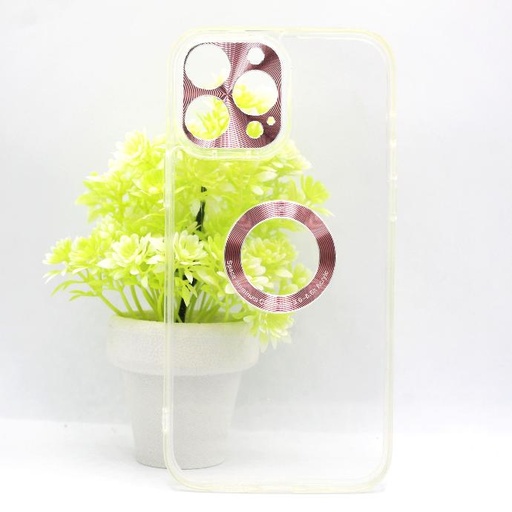 [PO29BIP13PMX-16-26] Iphone 13 Pro Max TPU With Gold Camera Protection Mobile Pouch (Ash Rose)