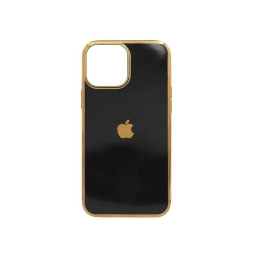 [PO29BIP13PR-1-2] Iphone 13 Pro Soft With Gold Apple Mobile Pouch (Black)
