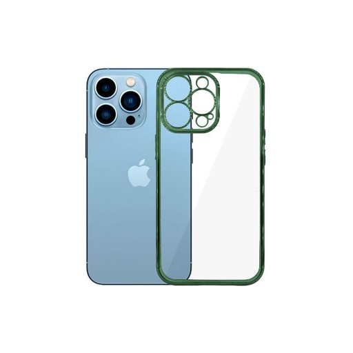 [PO29BIP13PR-3-11] Iphone 13 Pro J-Case With Colour Border Mobile Pouch (Green)