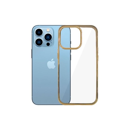 [PO29BIP13PR-3-5] Iphone 13 Pro J-Case With Colour Border Mobile Pouch (Golden)