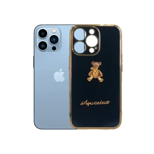 [PO29BIP13PR-5-2] Iphone 13 Pro Bear Case Mobile Pouch (Black)