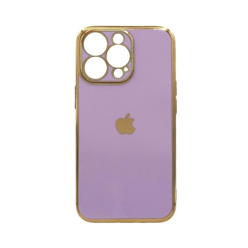 [PO29BIP13PRO-5-12] Iphone 13 Pro Gold Side With Logo Mobile Pouch (Purple)