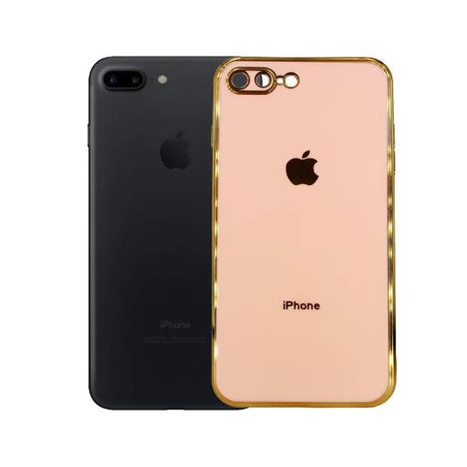 [PO29BIP7GPL-1-10] Iphone 7 Plus Gold Side With Logo Mobile Pouch (Pink)