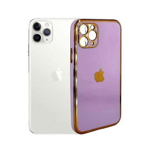 [PO29BIPXI-5-29] Iphone 11 Pro Gold Side With Logo Mobile Pouch (Light Purple)