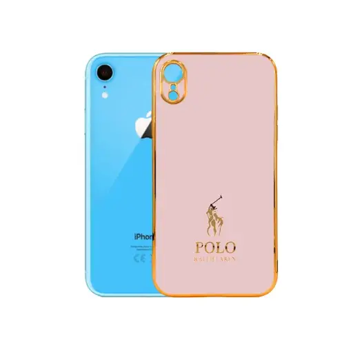[PO29BIPXR-5-22] Iphone XR Chrome Case Logo Mobile Pouch (Baby Pink)
