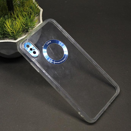 [PO29BIPXSMX-16-16] Iphone XS Max TPU With Gold Camera Protection Mobile Pouch (Sky Blue)