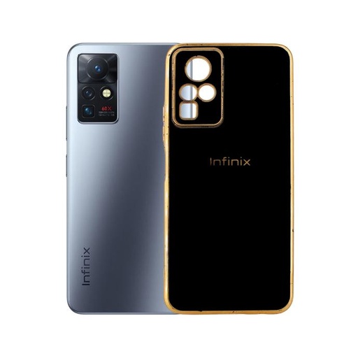 [PO29BIZROX-10-2] Infinix Zero X Gold Side Chrome Case Mobile Pouch (Black)