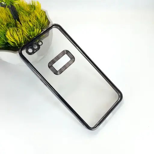 [PO29BOA3S-8-2] Oppo A3S CD Chrome Case Mobile Pouch (Black)