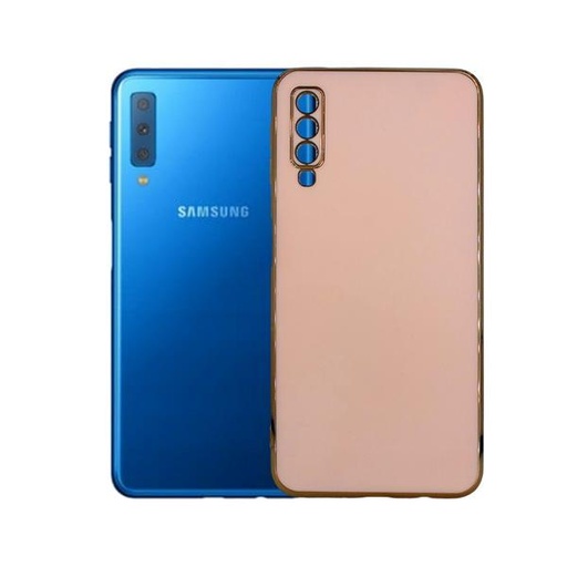 [PO29BSA718-5-22] Samsung A718 Gold Chrome Case Mobile Pouch (Baby Pink)