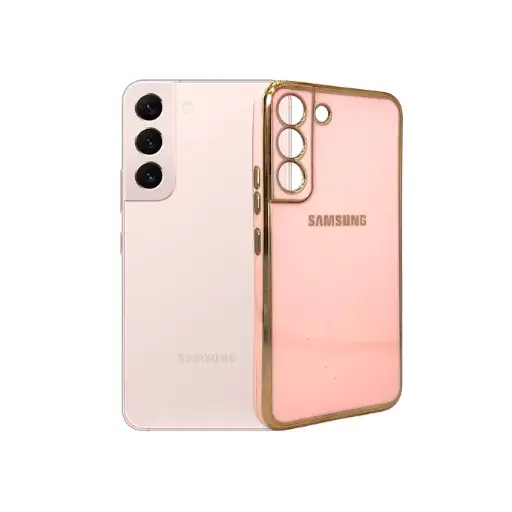 [PO29BSS22-5-10] Samsung S22 Gold Side With Logo Mobile Pouch (Pink)