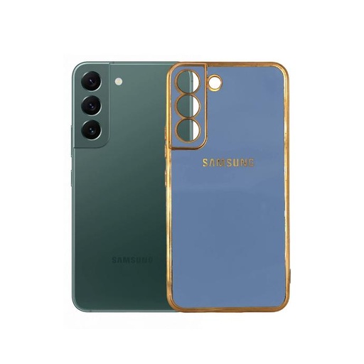[PO29BSS22-5-16] Samsung S22 Gold Side With Logo Mobile Pouch (Sky Blue)