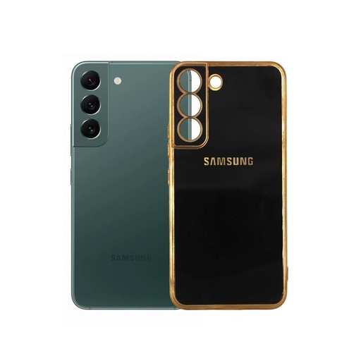 [PO29BSS22-5-2] Samsung S22 Gold Side With Logo Mobile Pouch (Black)