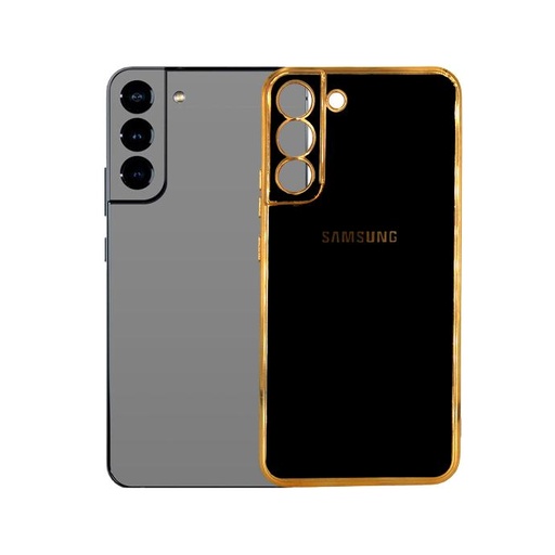[PO29BSS22PL-5-2] Samsung S22 Plus Gold Side With Logo Mobile Pouch (Black)