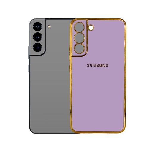 [PO29BSS22PL-5-29] Samsung S22 Plus Gold Side With Logo Mobile Pouch (Light Purple)