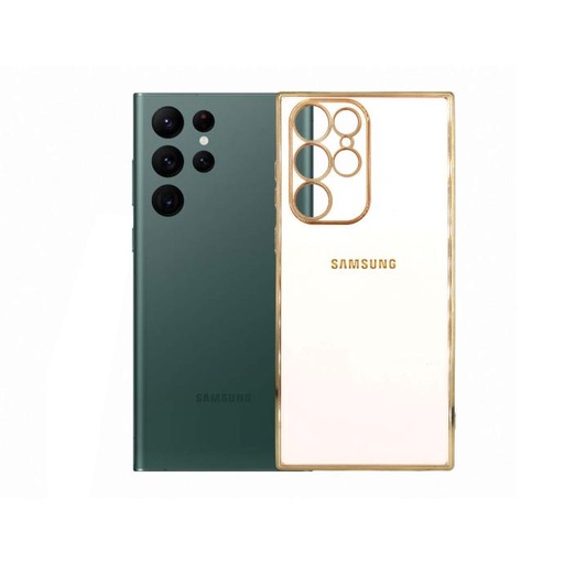 [PO29BSS22U-5-1] Samsung S22 Ultra Gold Side With Logo Mobile Pouch (White)