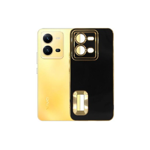 [PO29BVIV25-10-2] Vivo V25 Magsafe Designed Polo Print Chrome Mobile Pouch (Black)