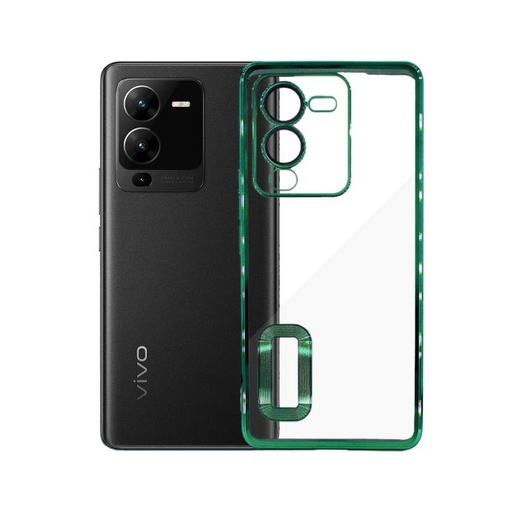[PO29BVIV25PR-8-11] Vivo V25 Pro Chrome Case Green – Slim Camera Lens Protective Cover
