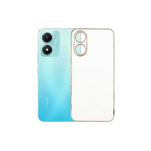 [PO29BVIY02S-5-1] Vivo Y02S Chrome Case Mobile Pouch (White)