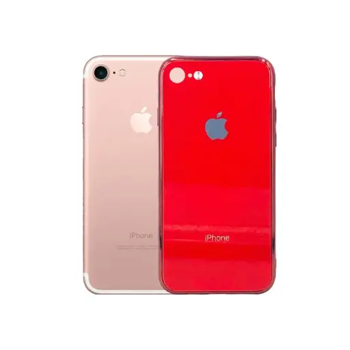 [PO43BIP6G-0-4] Iphone 6 Glass Pouch Mobile Pouch (Red)