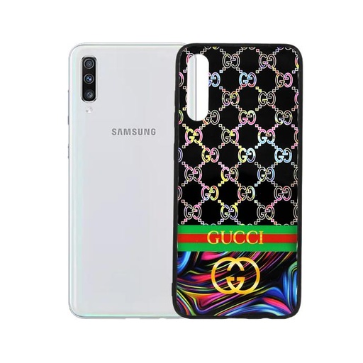 [PO43BIPSA70-0-2] Samsung A70 Glass Pouch Mobile Pouch (Black)