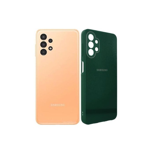 [PO43BSA13-0-11] Samsung A13 Glass Pouch Mobile Pouch (Green)