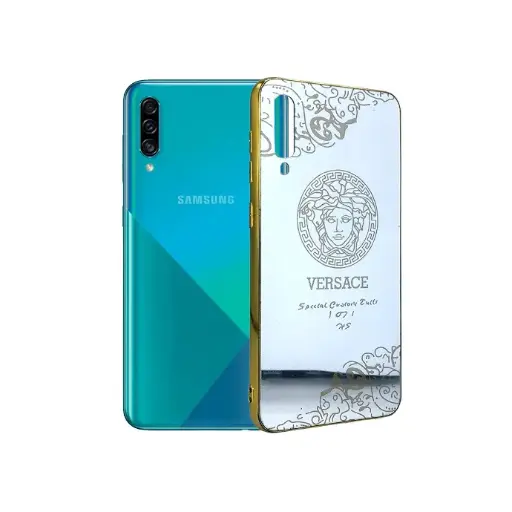 [PO52BSA20-0-7] Samsung A20 Gold Plated Pouch Mobile Pouch (Silver)