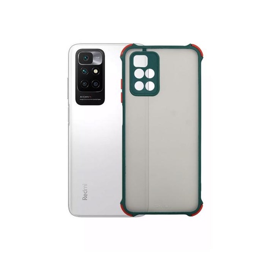 [PO6BMI10-4-11] Redmi 10 Matte Bumper Colour Button Mobile Pouch (Green)