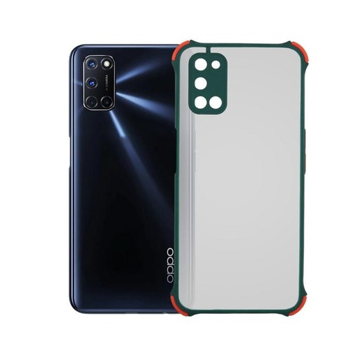 [PO6BOA92-4-11] Oppo A92 Matte Colour Button Back Mobile Pouch (Green)