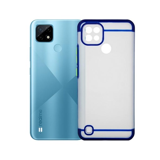 [PO6BORELMEC21-5-3] Oppo Realme C21 Matte Lining Pouch Mobile Pouch (Blue)