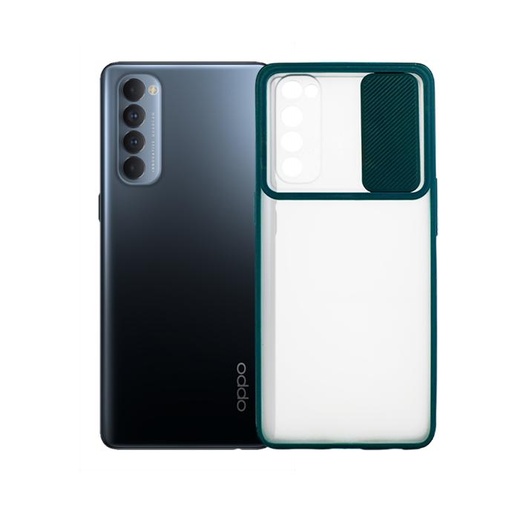 [PO6BORNO4PR-2-11] Oppo Reno 4 Pro Matte Shutter Back Mobile Pouch (Green)